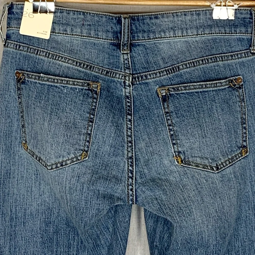 Pilcro~Anthropolgie~NWT~Womens Slim Boyfriend Medium Wash Distressed Jeans~Sz 26 - Picture 9 of 15